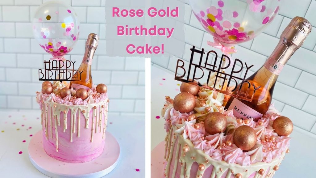 Rose Gold Drip Celebration Cake